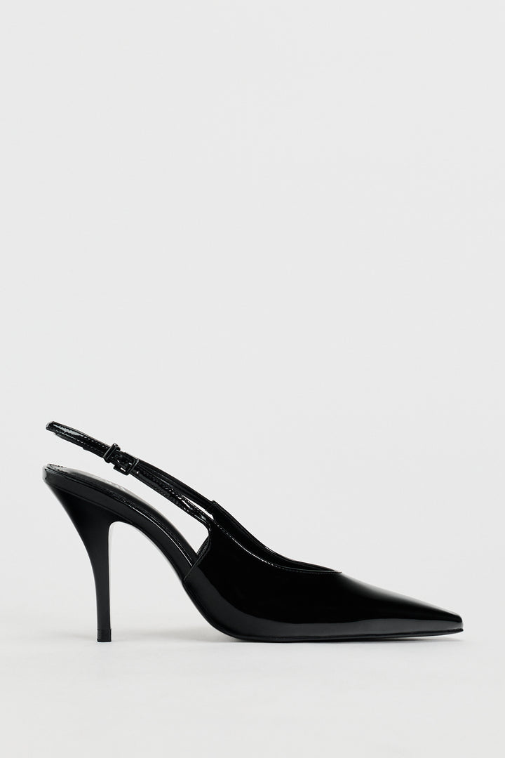 Décolleté talon cuir verni**