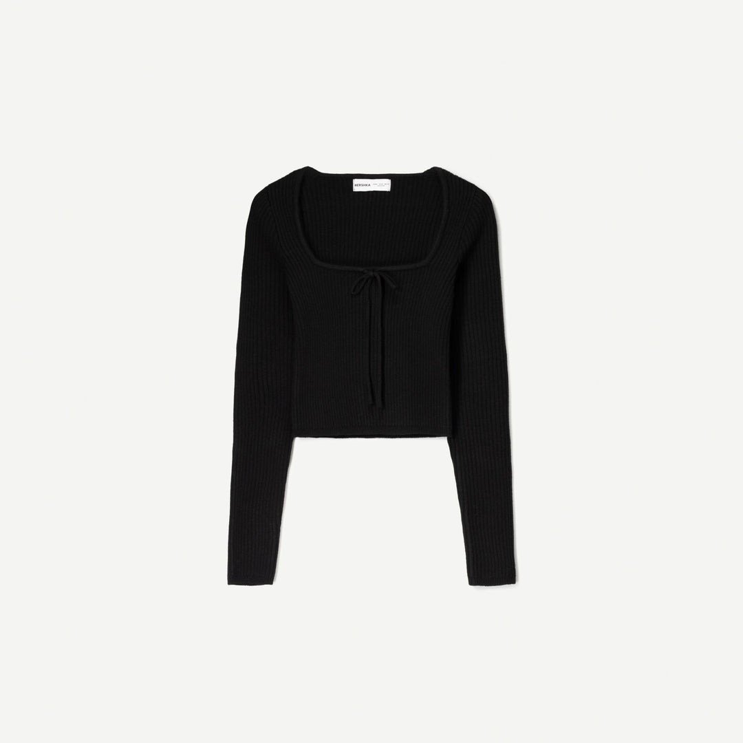 Moudda BERSHKA - Pull - Encolure Carrée & Nœud - Tunisie 1