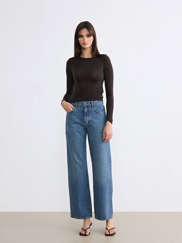 Moudda LC Waikiki - Jean basique en denim pour Femme couleur Rodeo foncé - Tunisie 1