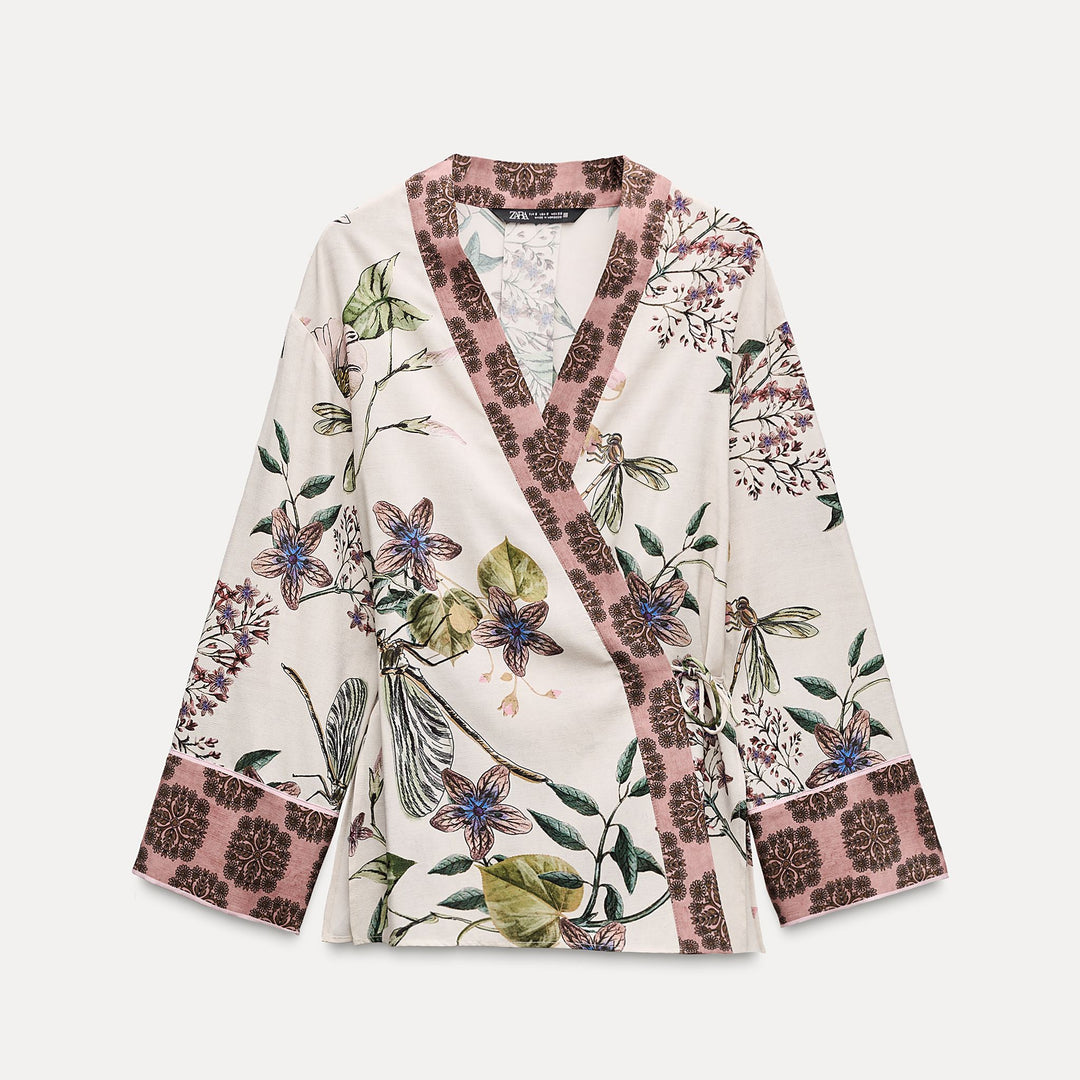 Moudda ZARA - Ensemble kimono imprimé floral grec, ceinturé - Tunisie 2
