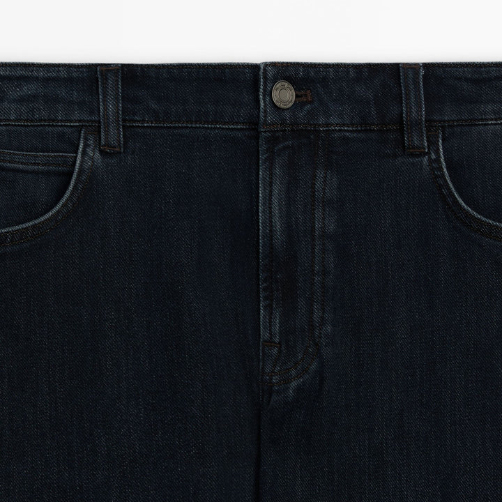 Moudda Massimo Dutti - Pantalon jean brossé bleu noir coupe slim - Tunisie 4