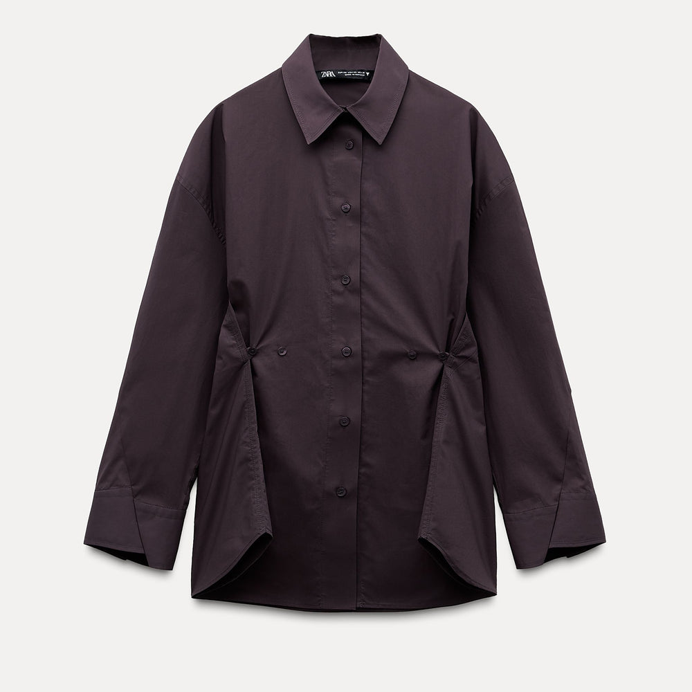 Moudda ZARA - Chemise oversized gabardine boutons taille - Tunisie 2