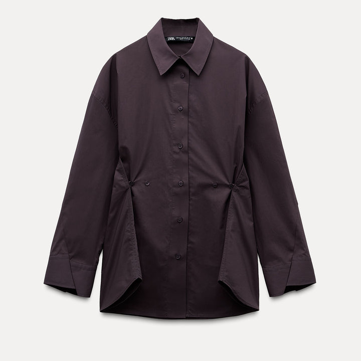Moudda ZARA - Chemise oversized gabardine boutons taille - Tunisie 2