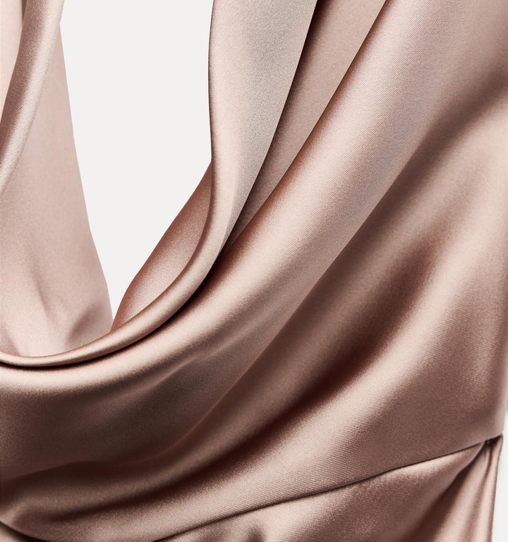 Moudda ZARA - Robe mi-longue satin bustier, drapée, dos dénudé - Tunisie 4