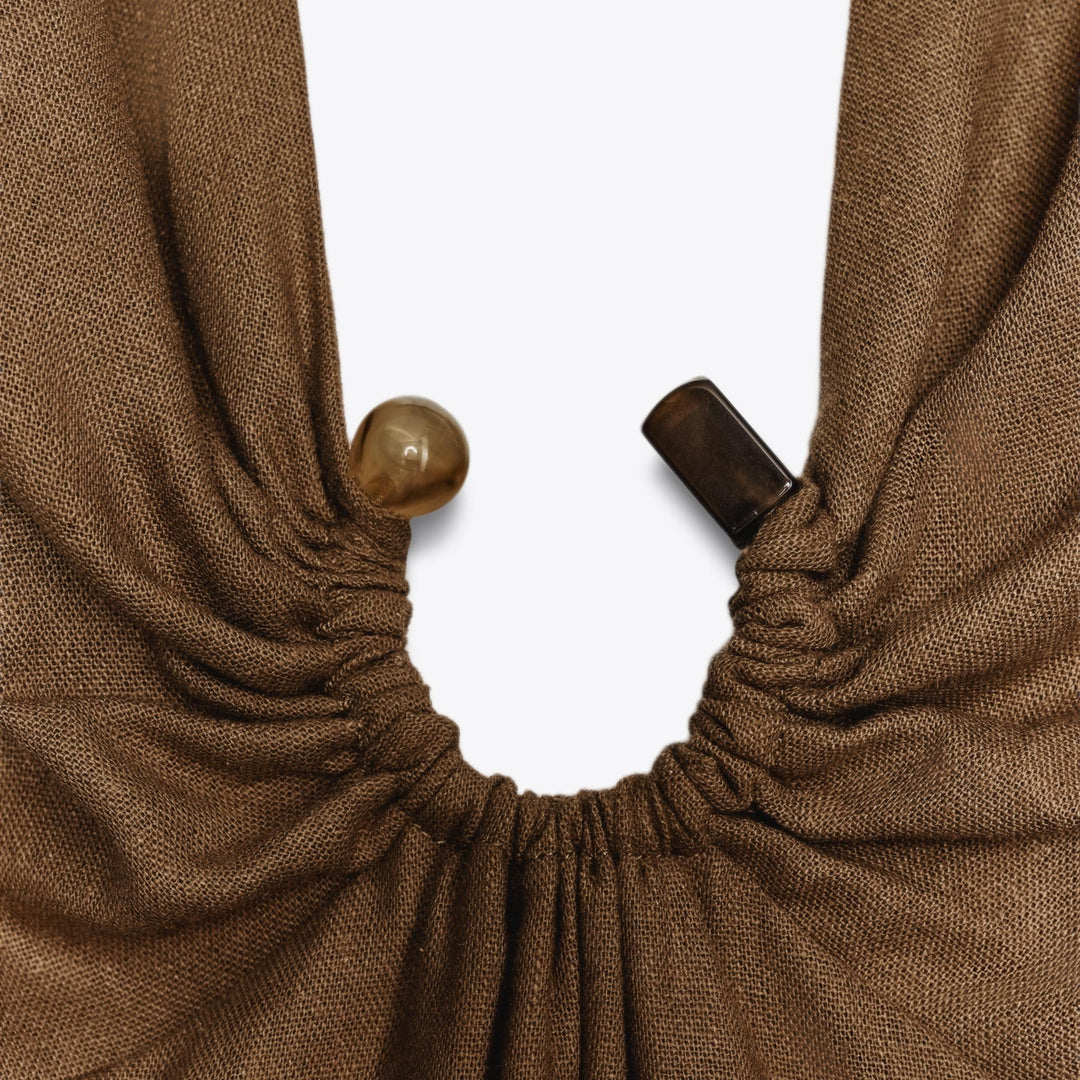 Moudda ZARA - Robe Midi Lin/Viscose - Halter, Boucle & Pierres - Tunisie 3