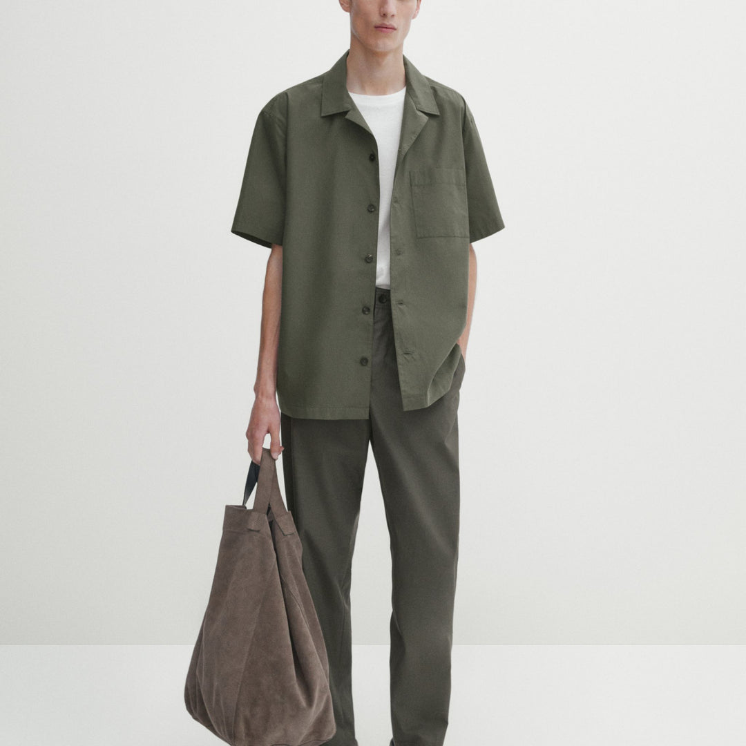 Moudda Massimo Dutti - Pantalon 100% coton sergé léger coupe fuselée - Tunisie 7