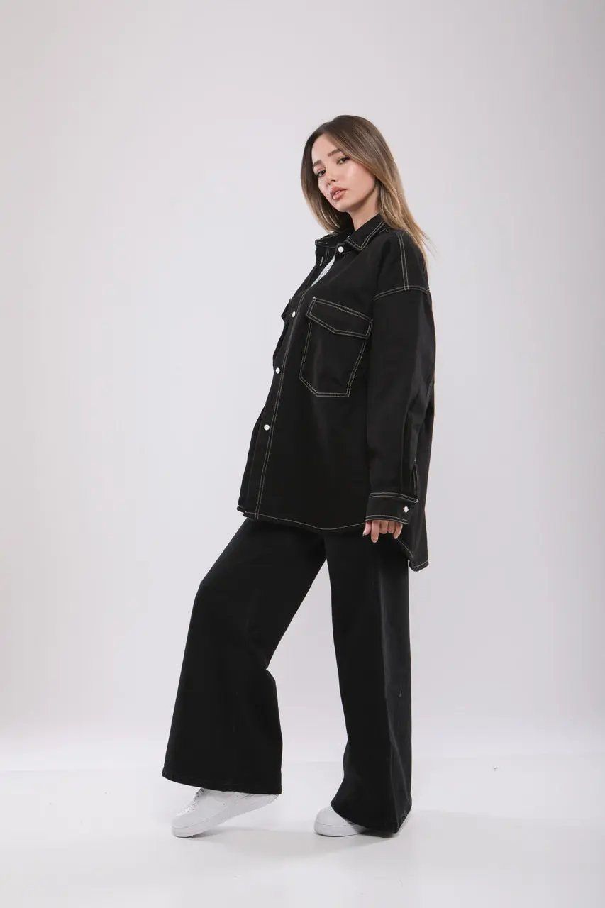 Moudda Billiorich - Chemise Oversize Noire à Surpiqûres - Tunisie 2