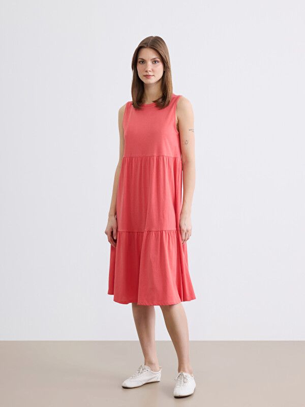 Moudda LC Waikiki - Robe maternité en jersey manches courtes pour Femme couleur Corail - Tunisie 2