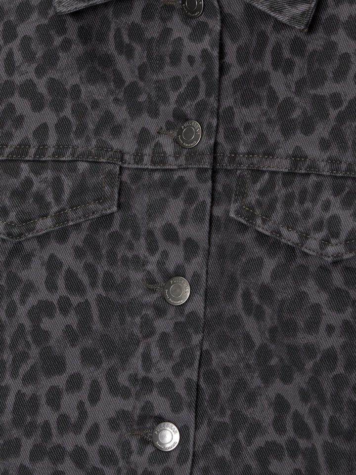 Moudda PULL & BEAR - Veste Boxy Léopard Gris - Tunisie 2