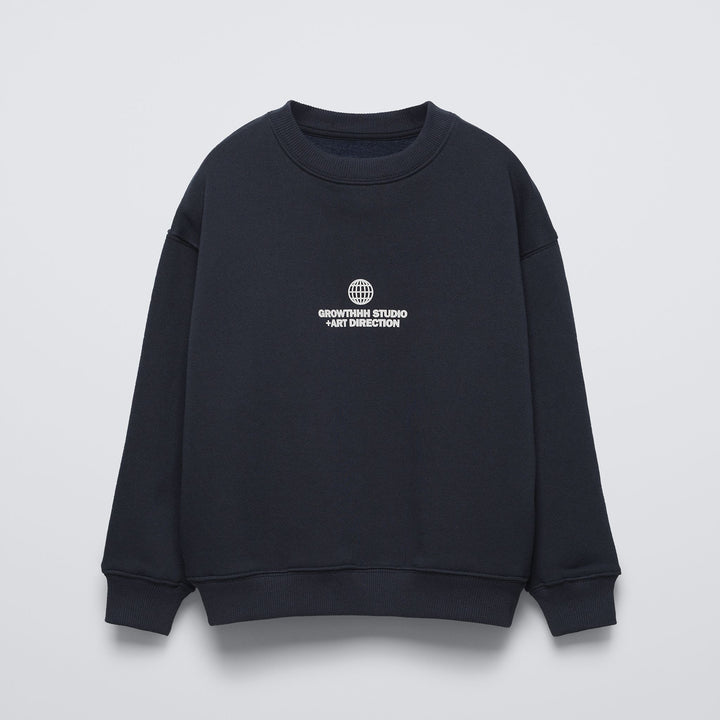 Moudda ZARA - Sweat coupe boxy marine, message décontracté - Tunisie 1