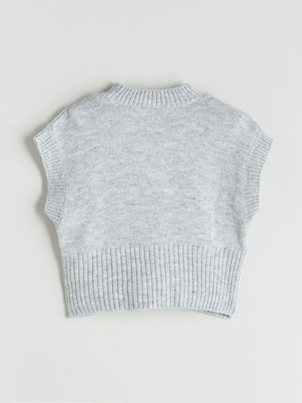 Moudda LC Waikiki - Pull tricot sans manches Fille Mélange de gris - Tunisie 3