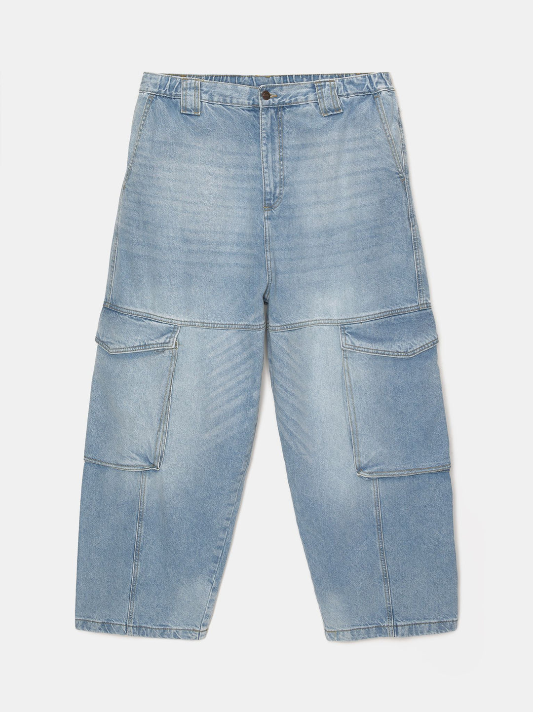 Moudda PULL & BEAR - Pantalon Denim Cargo Superbaggy Ceinture Élastique - Tunisie 1