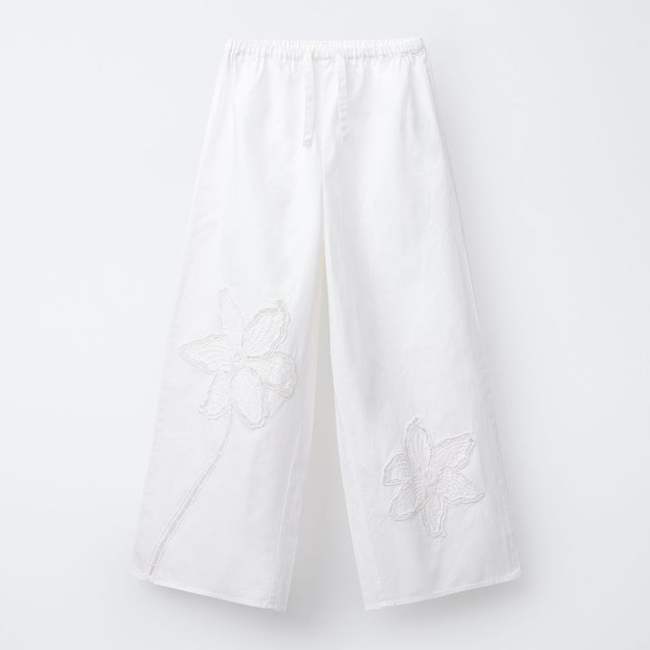 Moudda ZARA - Pantalon Fille - Broderie Fleur Évidée - Tunisie 1
