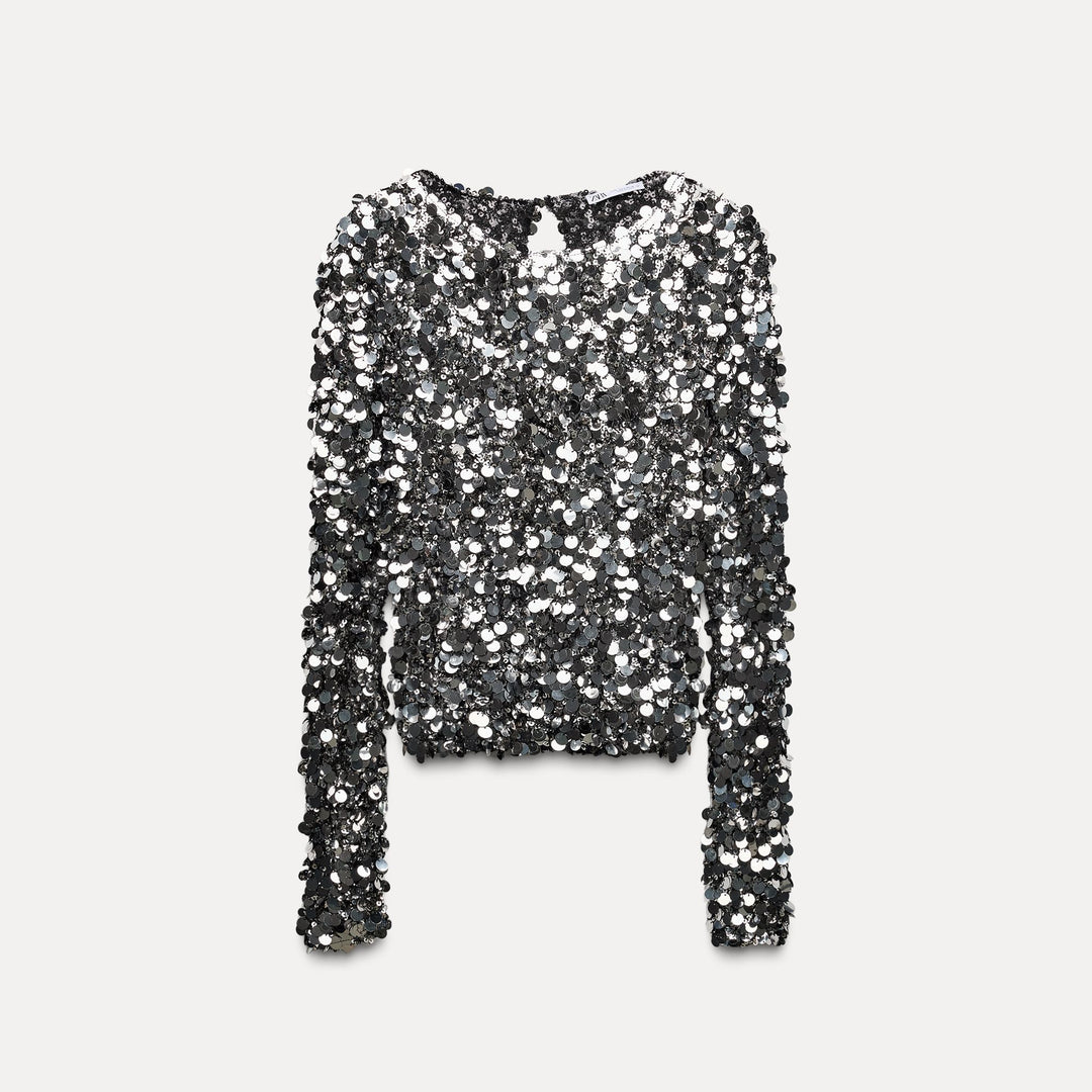 Moudda ZARA - Top Manches Longues à Séquins - Tunisie 1