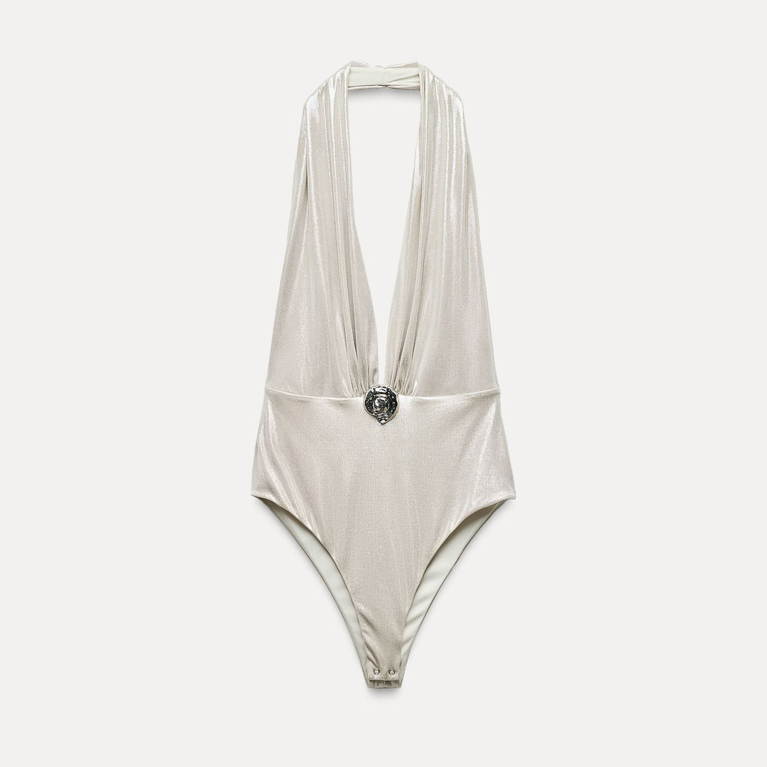 Moudda ZARA - Body maille lurex col licou coquillage - Tunisie 2