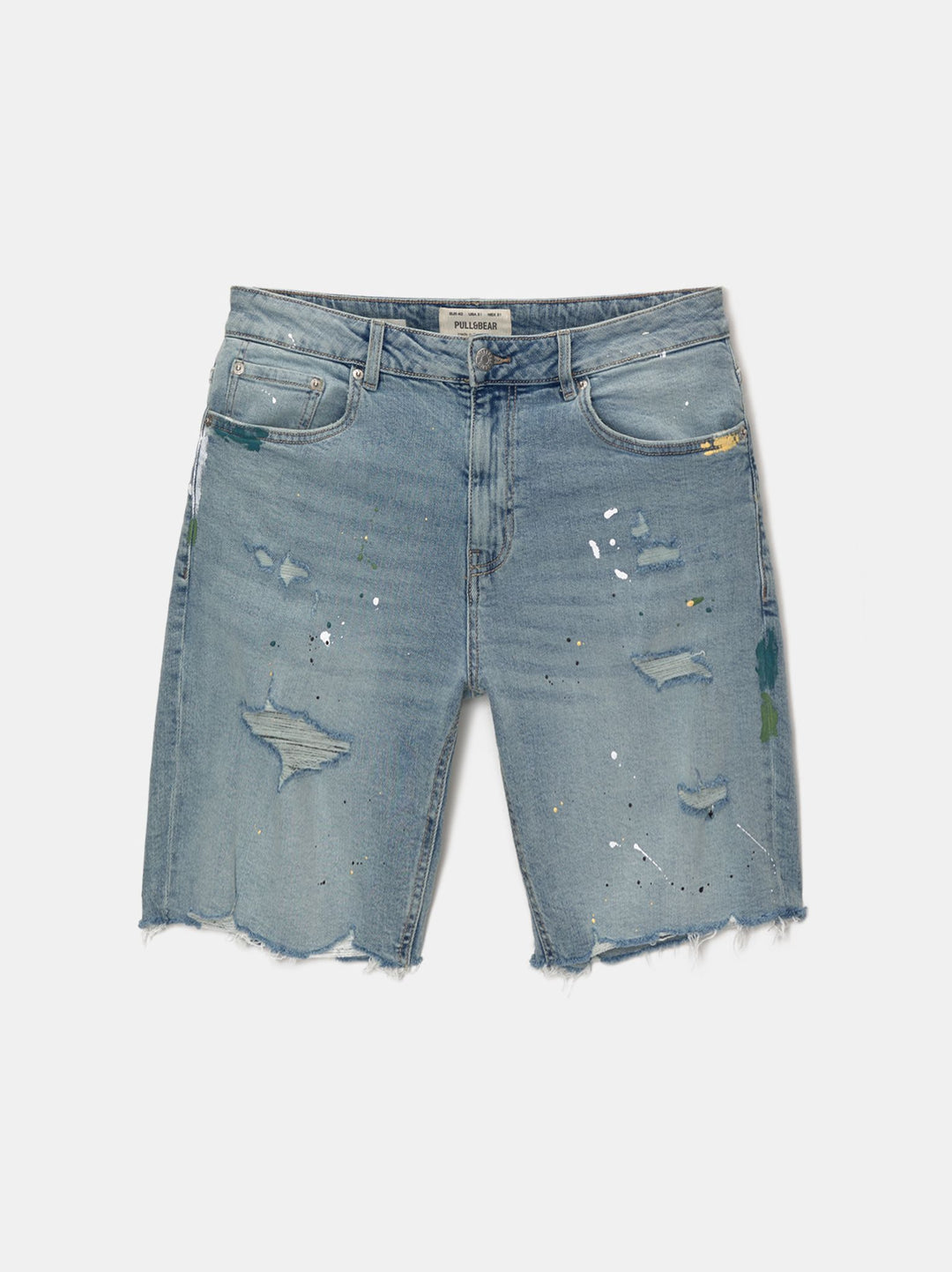 Moudda PULL & BEAR - Bermuda Denim Slim Déchiré Peinture - Tunisie 6