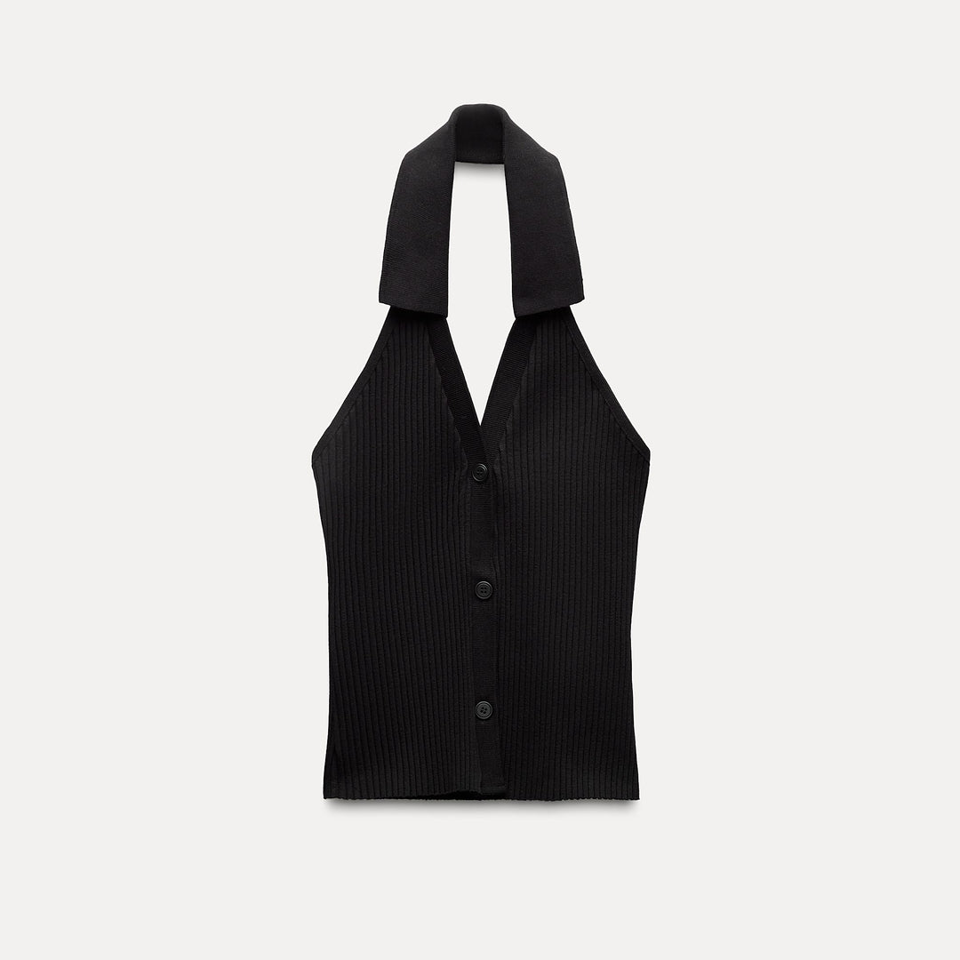 Moudda ZARA - Gilet bustier côtelé avec col polo - Tunisie 1