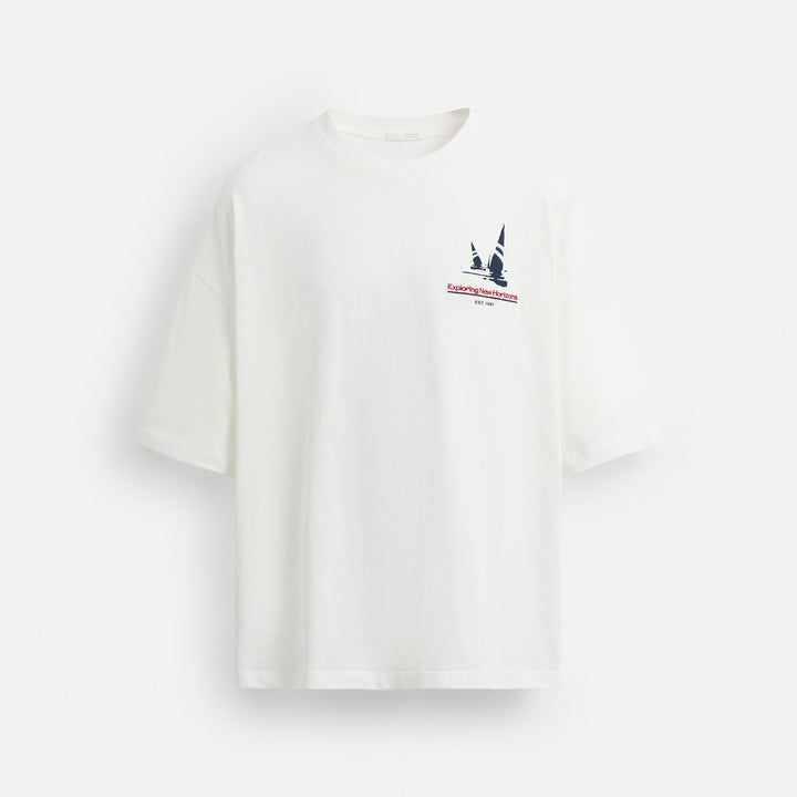 Moudda ZARA - T-Shirt Coton - Imprimé Nautique - Tunisie 1