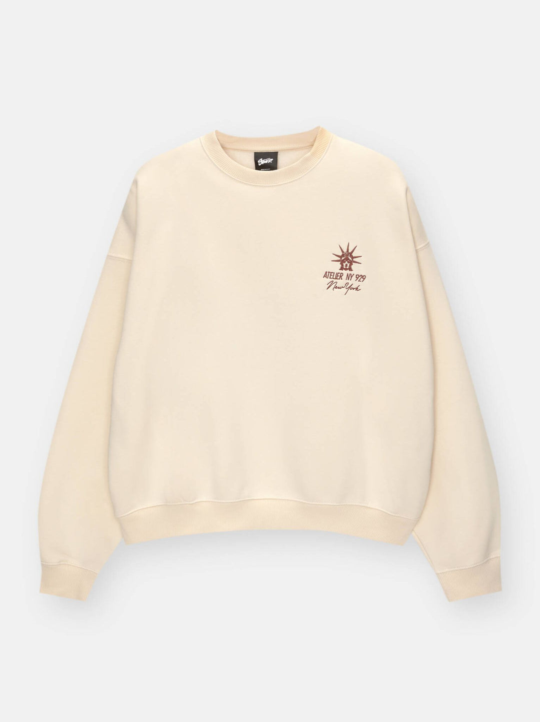 Moudda PULL & BEAR - Sweat Col Rond - Off White & Broderie New York - Tunisie 4