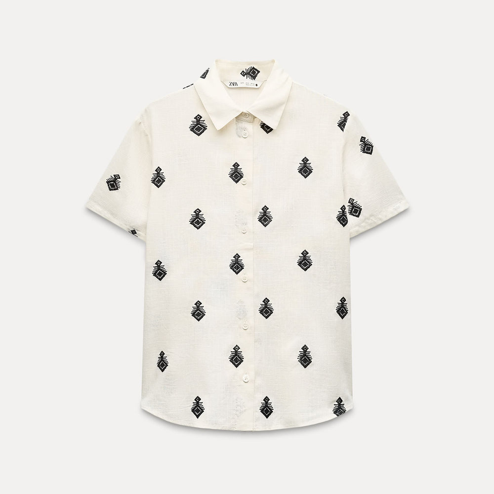 Moudda ZARA - Set top brodé noir/blanc - Tunisie 2