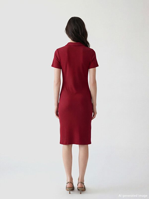 Moudda LC Waikiki - Robe maternité en jersey manches courtes pour Femme couleur Rouge - Tunisie 3