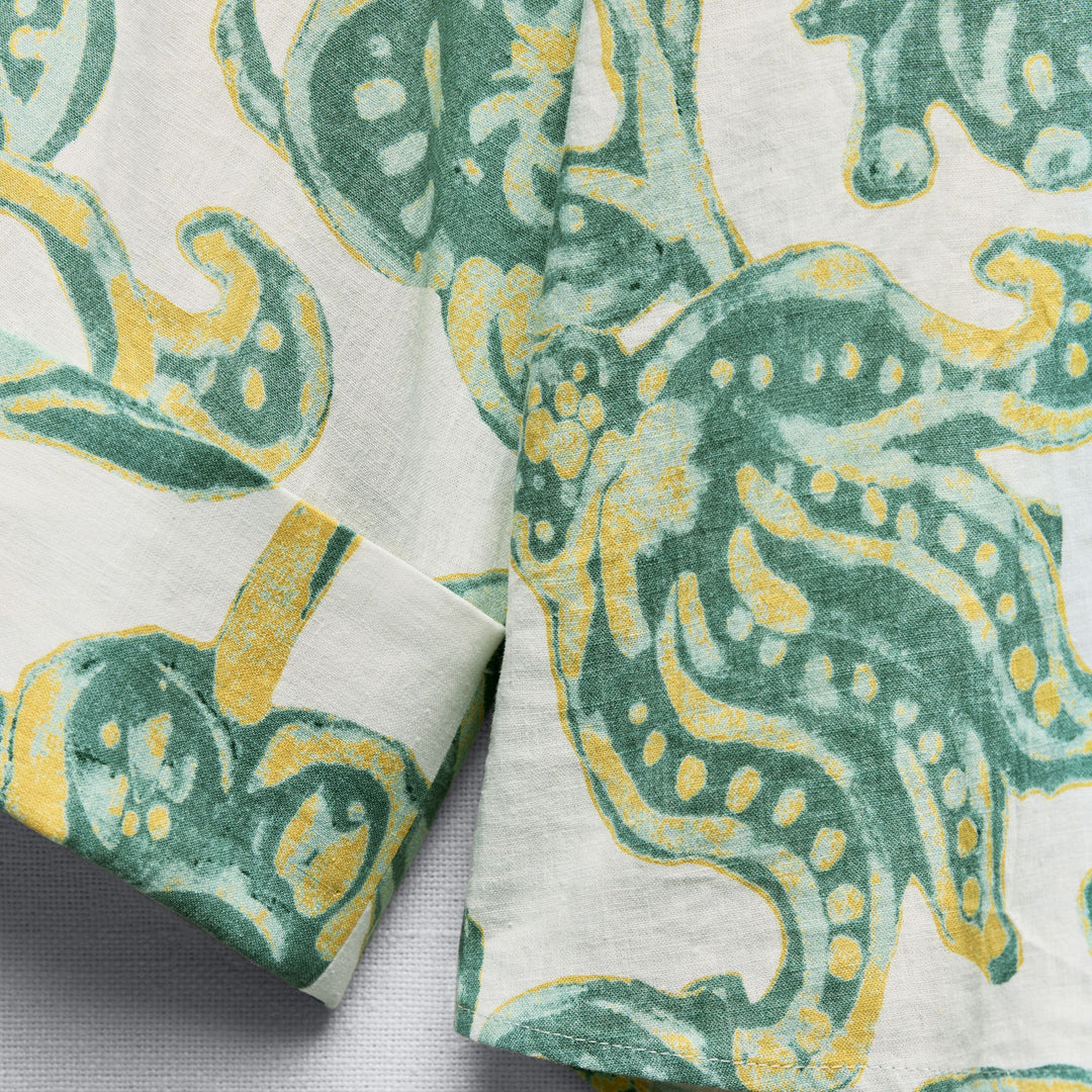 Moudda ZARA - Set chemise lin/viscose imprimée feuilles manches amples - Tunisie 5