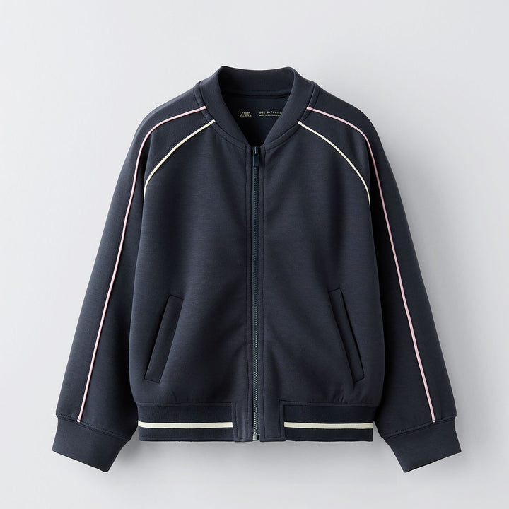 Moudda ZARA - Veste bomber bleu marine qualité premium avec liserés - Tunisie 2