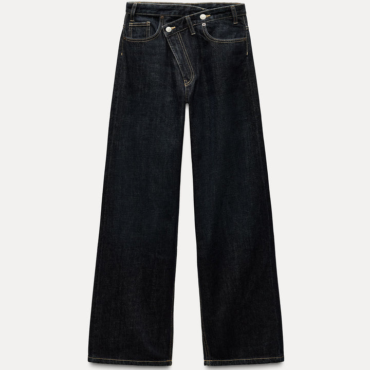 Moudda ZARA - Pantalon jambe large découpe devant taille haute longueur complète - Tunisie 1