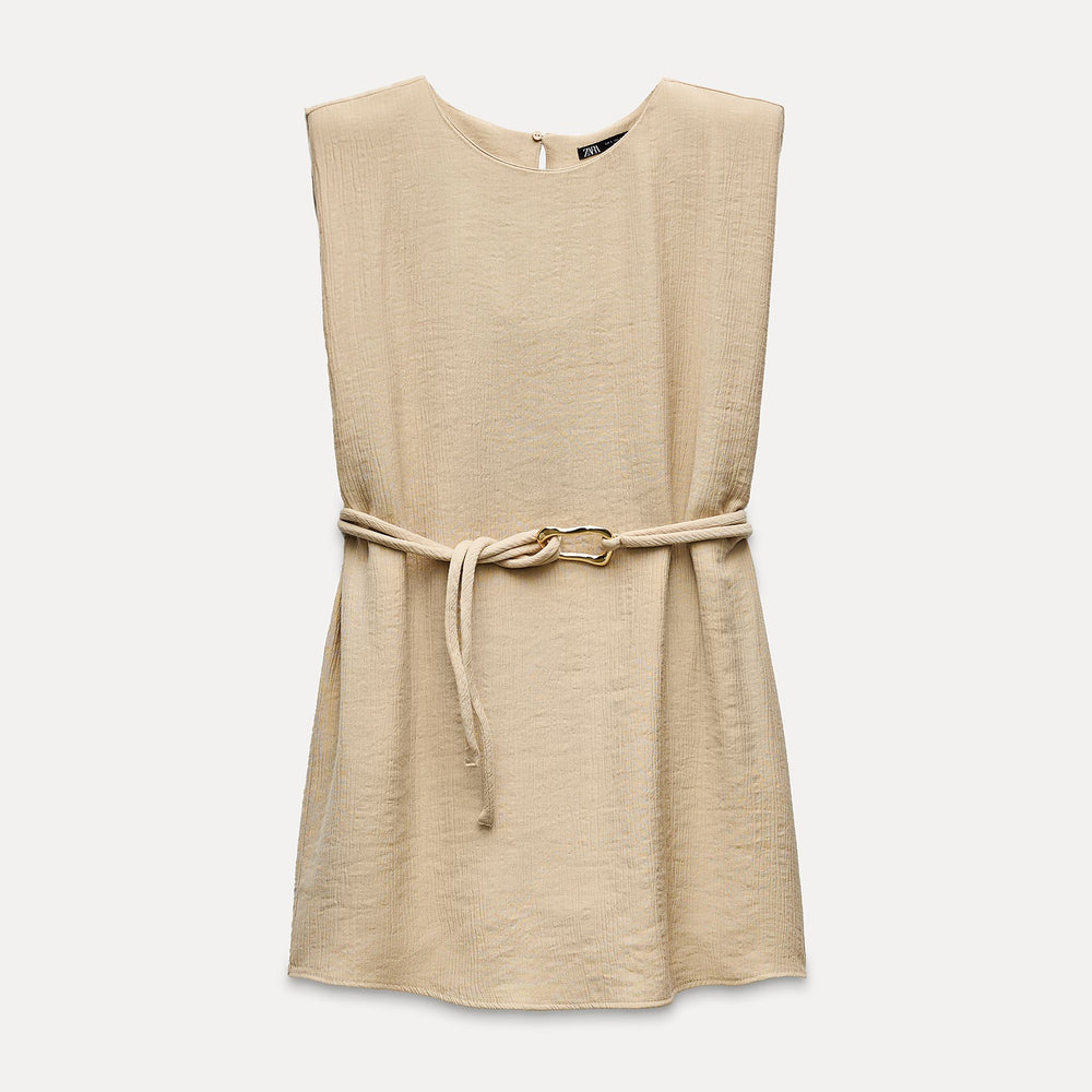 Moudda ZARA - Set top manches courtes ceinture tissu avec boucle - Tunisie 2