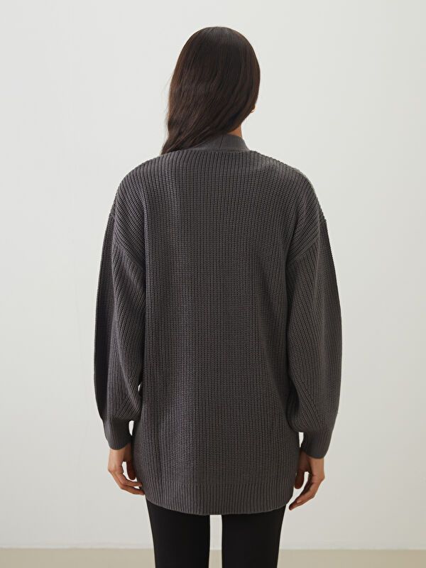 Moudda LC Waikiki - Cardigan en tricot Femme Gris foncé - Tunisie 4