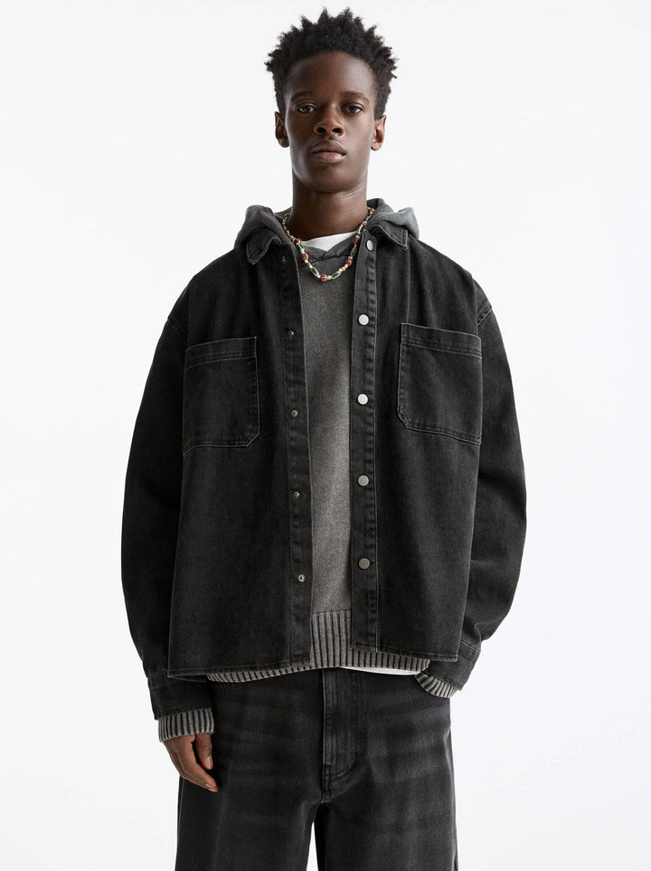 Moudda PULL & BEAR - Surchemise Basique Twill Lavage Acide - Tunisie 1