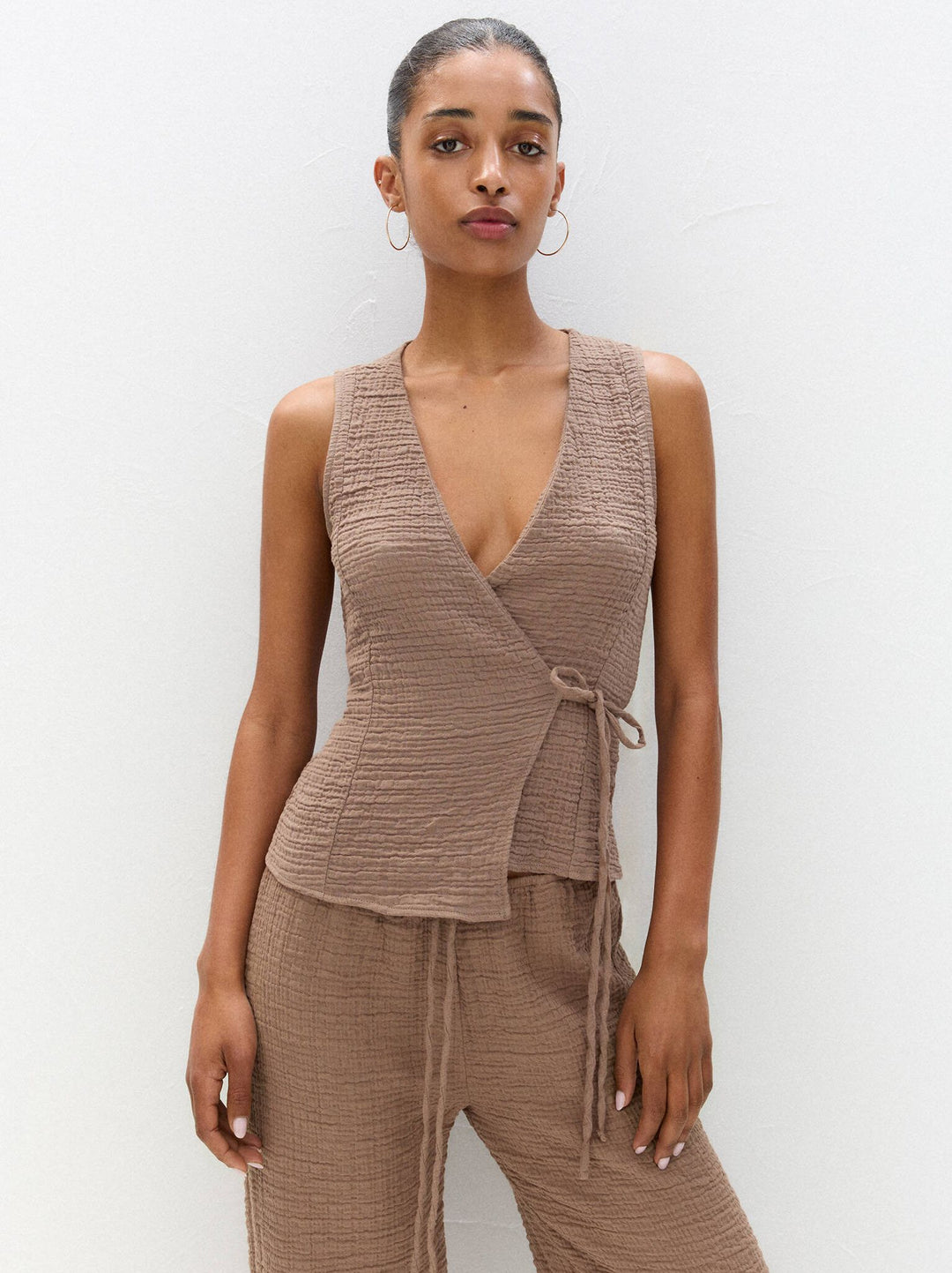 Moudda PULL & BEAR - Ensemble Gilet - Croisé & Froissé - Tunisie 2