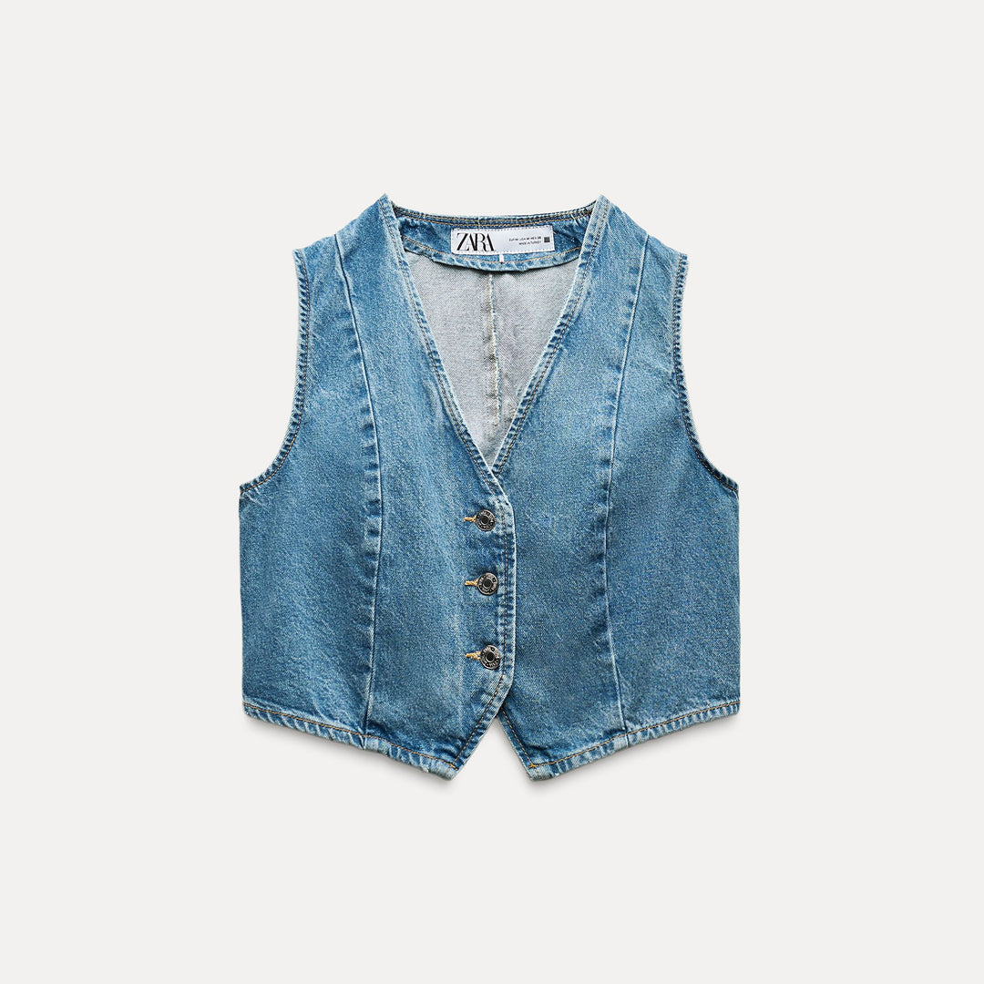 Moudda ZARA - Gilet en jean boutons apparents - Tunisie 1