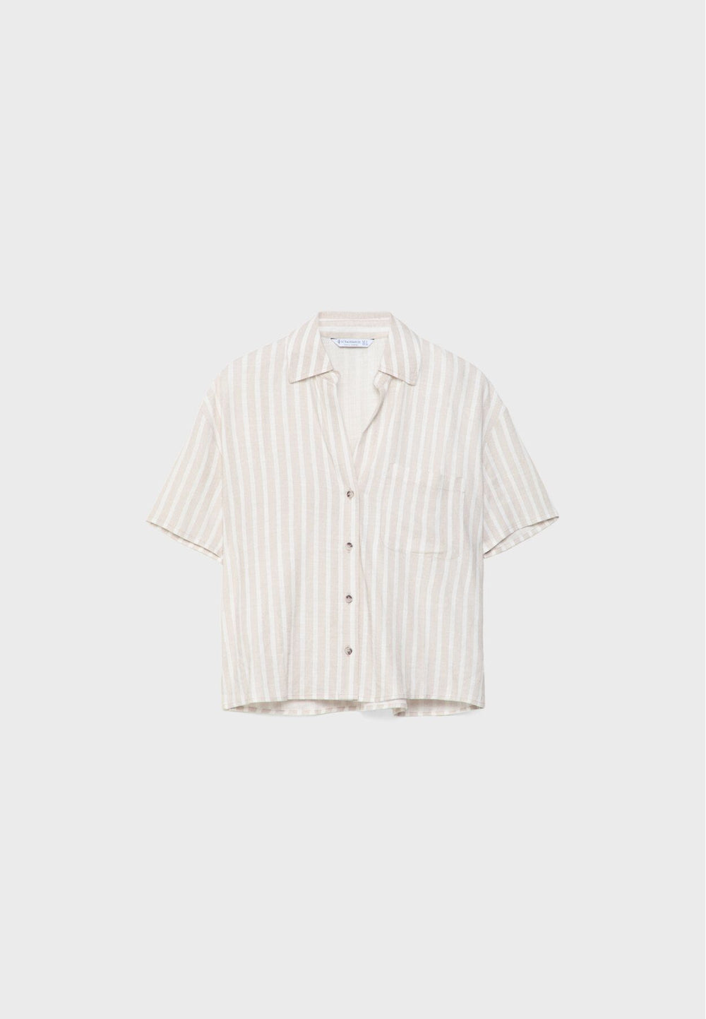Moudda STRADIVARIUS - Chemise Rustique Manche Courte à Rayures avec Poche - Tunisie 2