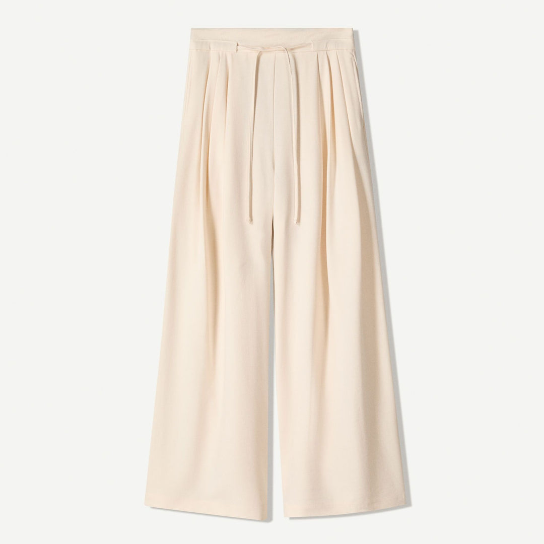 Moudda BERSHKA - Pantalon Wide Leg Fluide - Plis & Détail Ceinture - Tunisie 1