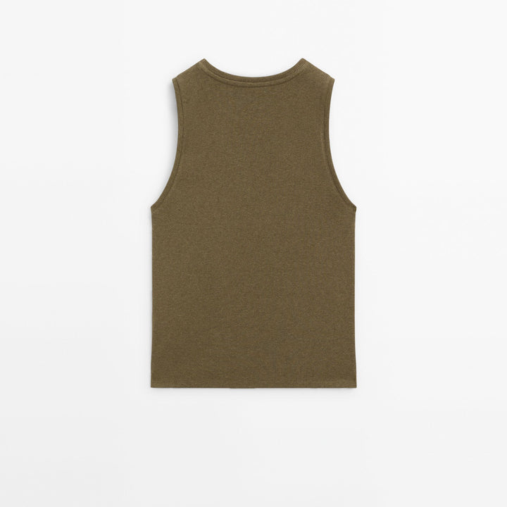 Moudda Massimo Dutti - T-shirt côtelé mélangé - Tunisie 4