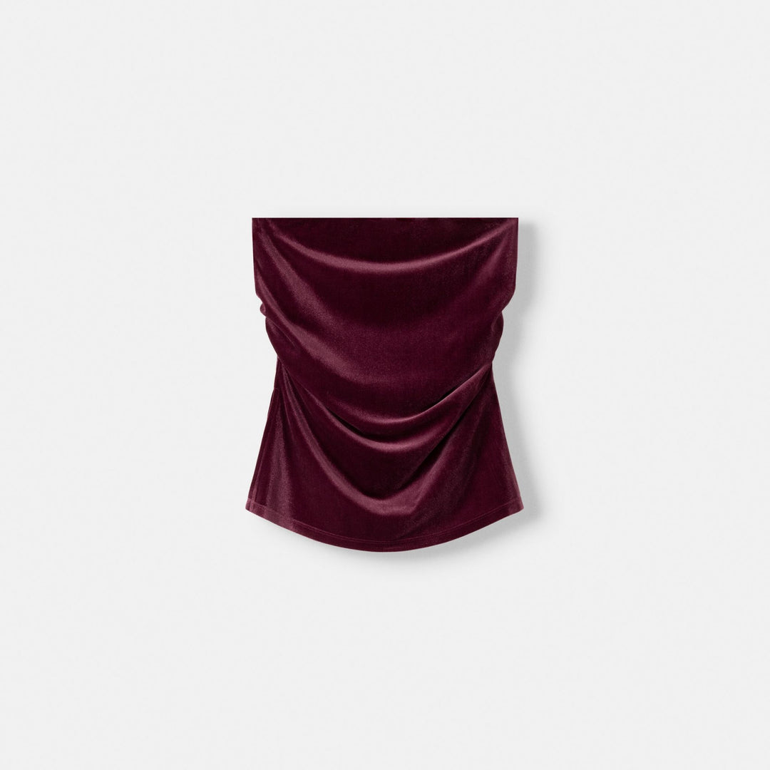 Moudda BERSHKA - Top Bandeau - Fronces Latérales & Velours - Tunisie 1