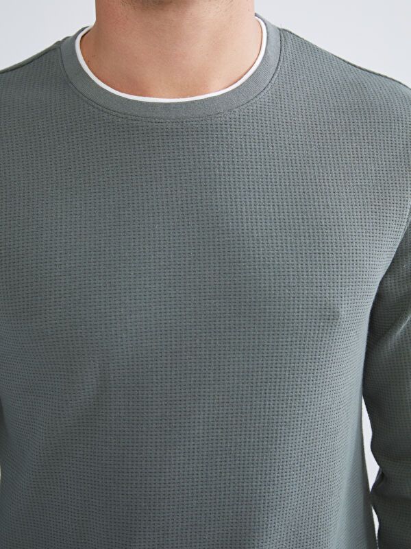 Moudda LC Waikiki - Sweatshirt jersey basique Homme Gris foncé - Tunisie 3