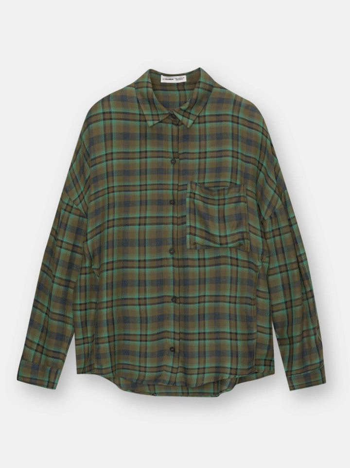 Moudda PULL & BEAR - Chemise Fluide Oversize - Carreaux - Tunisie 3
