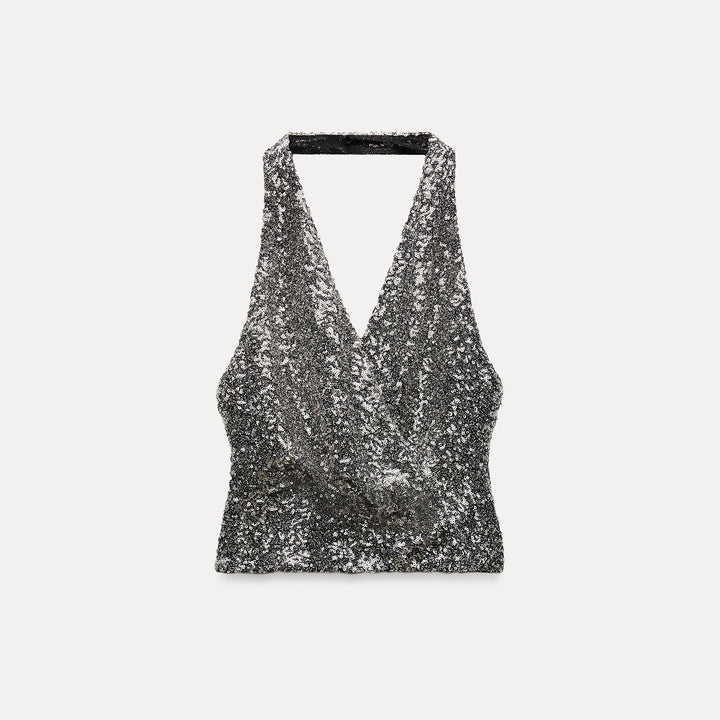 Moudda ZARA - Top Dos Nu Croisé à Séquins - Tunisie 1