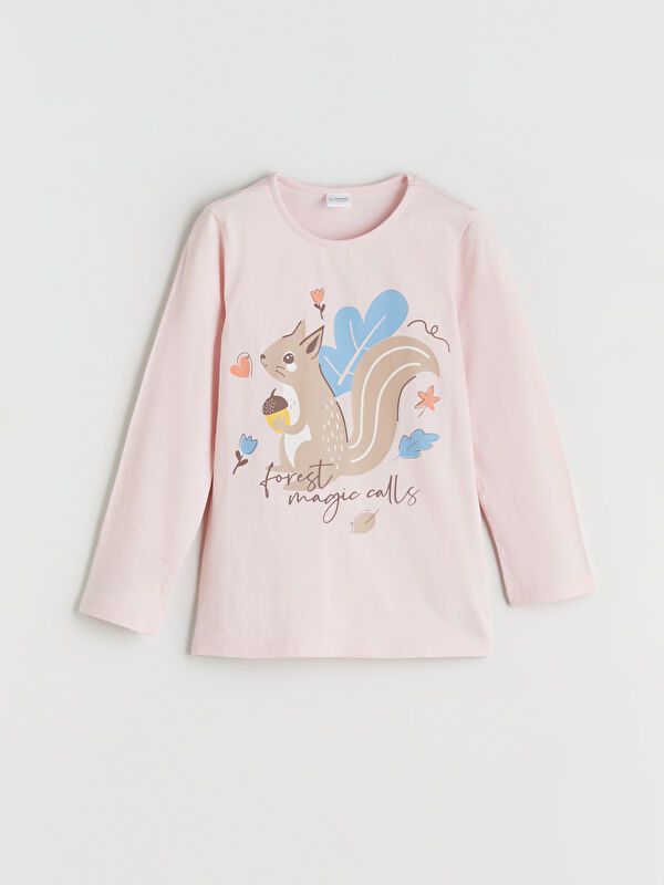 Moudda LC Waikiki - Pyjama en jersey manches longues moyen Fille Rose clair - Tunisie 2