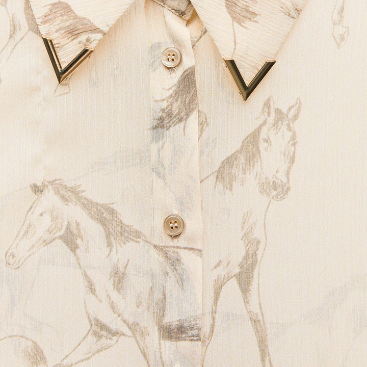 Moudda ZARA - Chemise imprimée chevaux, détail doré col - Tunisie 3