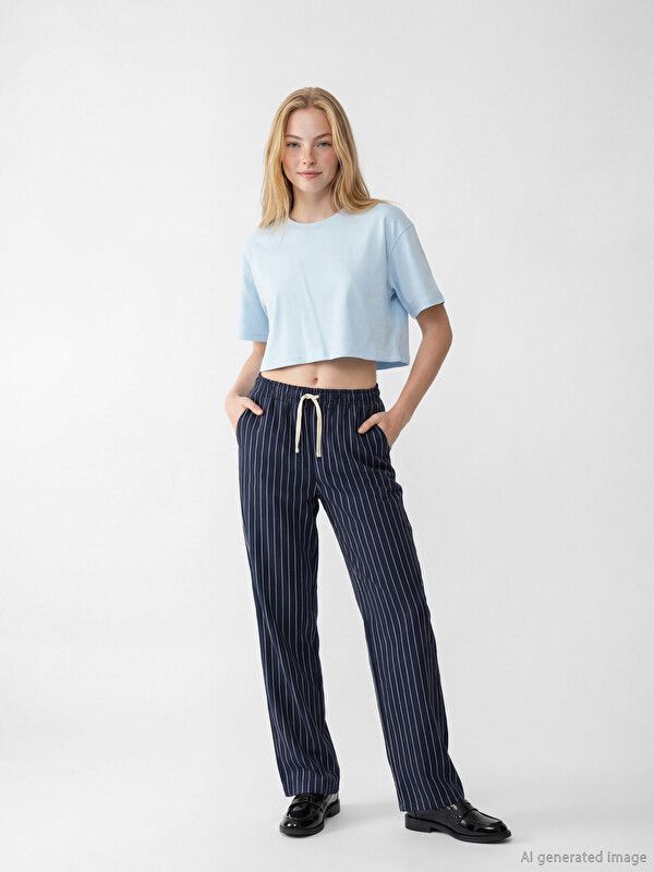 Moudda LC Waikiki - Body manches courtes en jersey pour Femme couleur Bleu clair - Tunisie 2