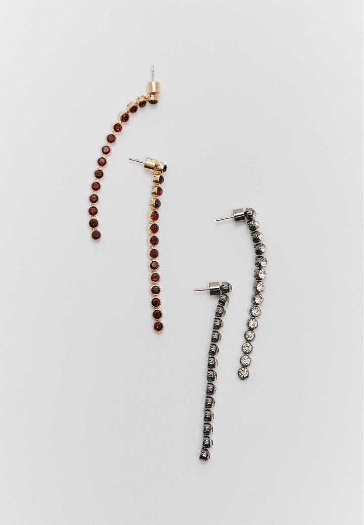 Moudda STRADIVARIUS - Lot de 2 Boucles d'Oreilles Longues Strass - Tunisie 4