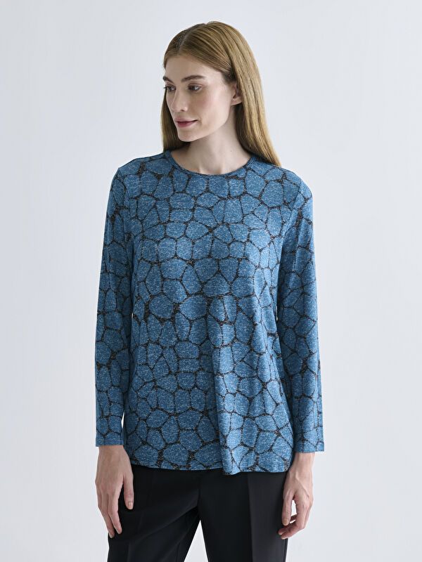 Moudda LC Waikiki - T-shirt imprimé cv jersey manches longues mi-longues pour Femmes - Tunisie 1