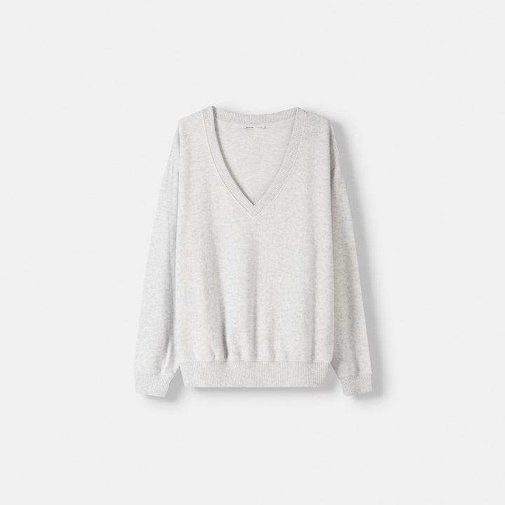 Moudda BERSHKA - Pull Oversize Col V en Maille Coupée - Tunisie 1
