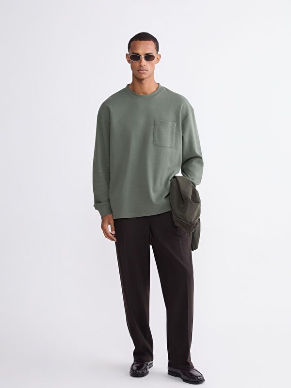 Moudda LC Waikiki - Sweatshirt en jersey couleur Vert terne pour hommes - Tunisie 2