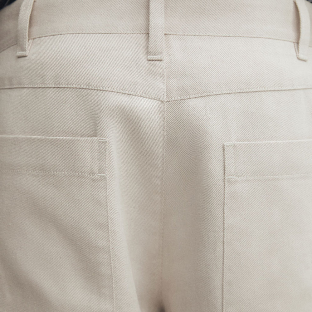 Moudda Massimo Dutti - Pantalon coton/lin écru coupe fuselée - Tunisie 1