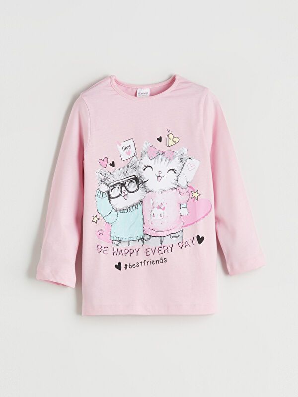 Moudda LC Waikiki - Pyjama en jersey manches longues moyen Fille Lilas rose - Tunisie 2