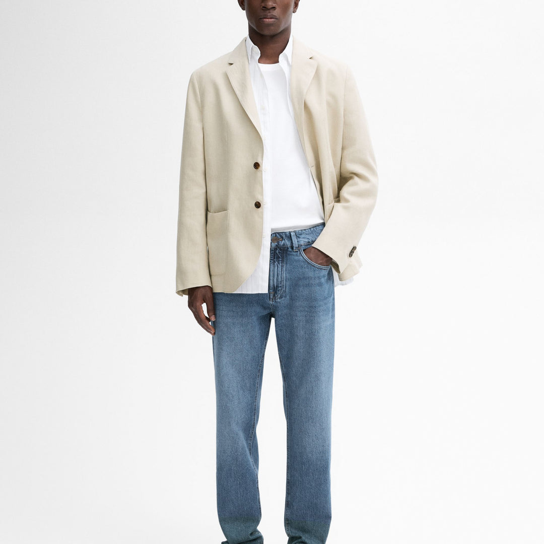 Moudda Massimo Dutti - Pantalon jean lavé indigo pur coupe slim - Tunisie 2